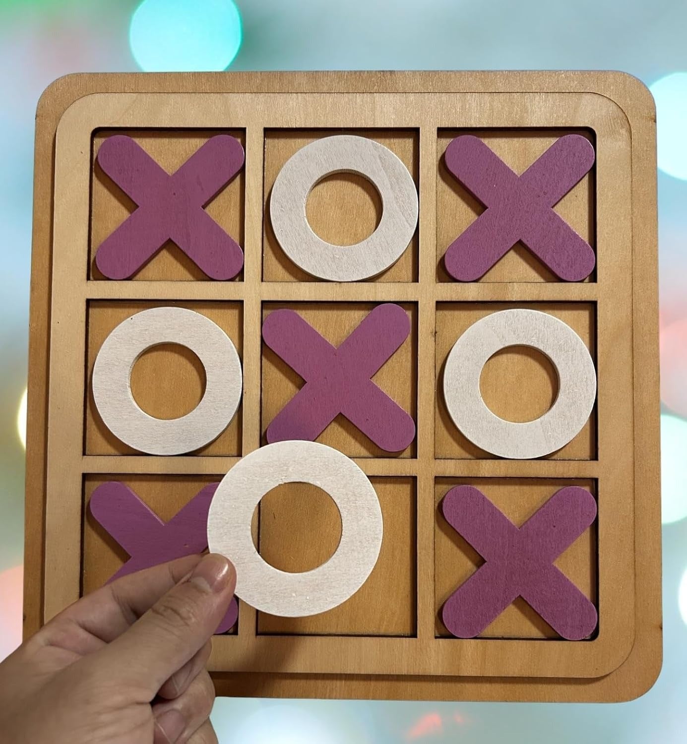 Kid's Wooden Tic-tac-toe Board Game