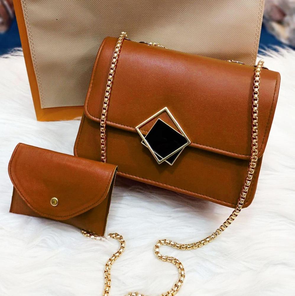 2 Pcs Women's Leather Hand Bag Set