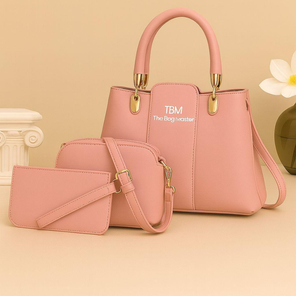 3 Pcs Women's Stylish & Versatile Hand Bag Set