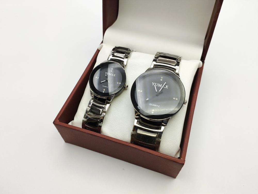 Couple's Silver Luxury Analog Watches