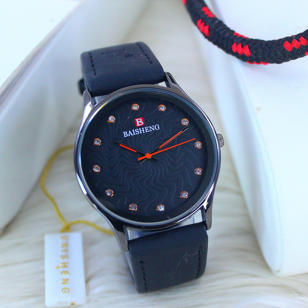 Men's Leather Strap Watch