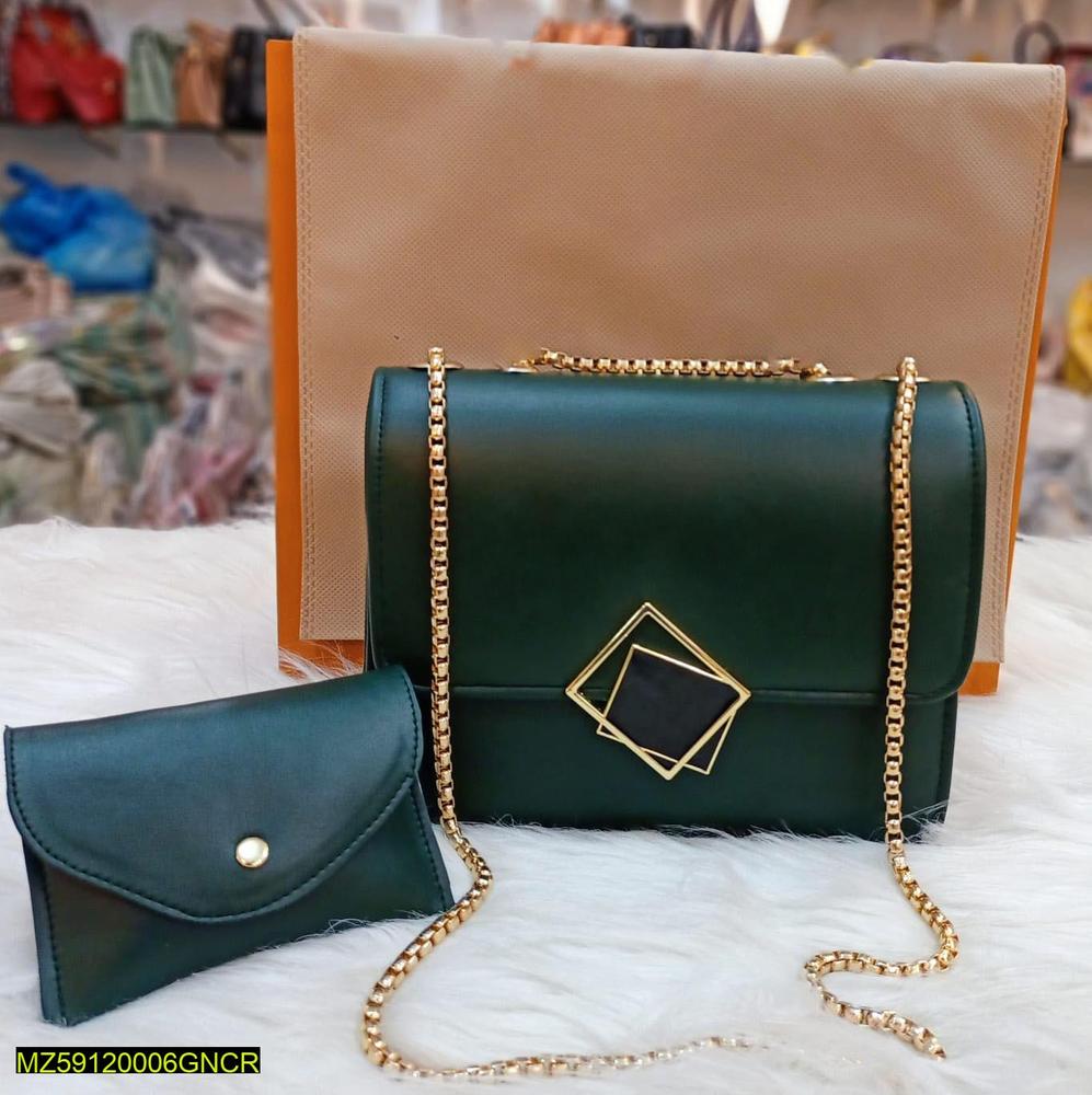 2 Pcs Women's Leather Hand Bag Set