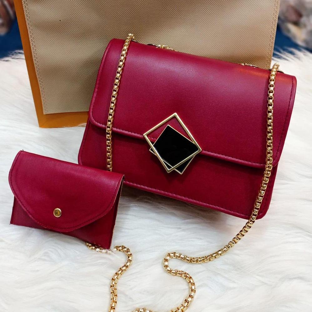 2 Pcs Women's Leather Hand Bag Set
