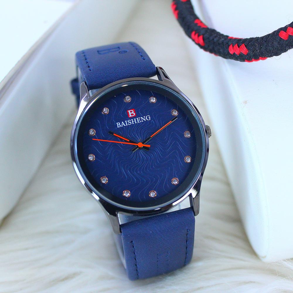 Men's Leather Strap Watch