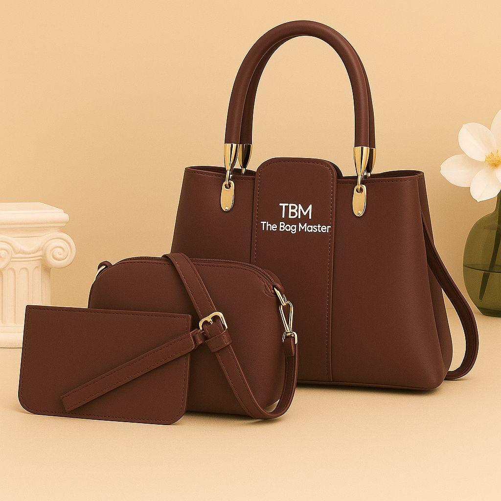 3 Pcs Women's Stylish & Versatile Hand Bag Set