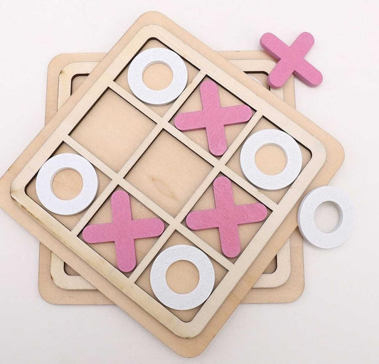 Kid's Wooden Tic-tac-toe Board Game