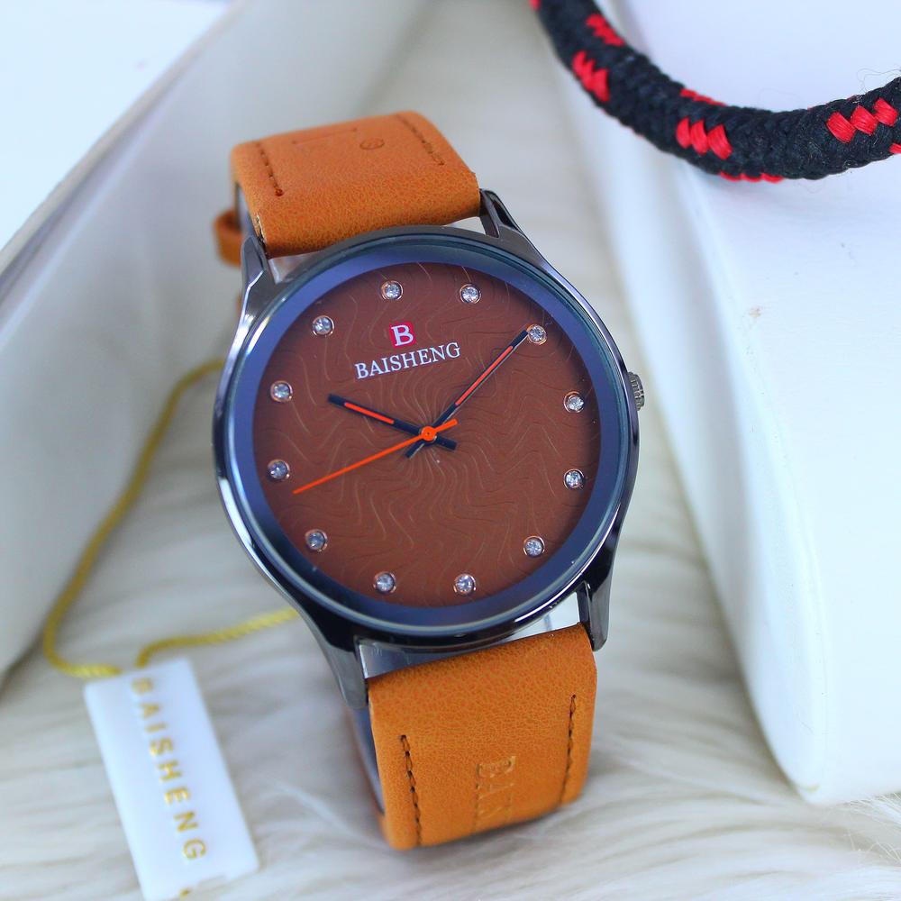 Men's Leather Strap Watch