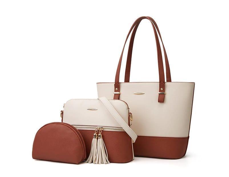 3 Pcs Women's Fancy Leather Shoulder Bag Set