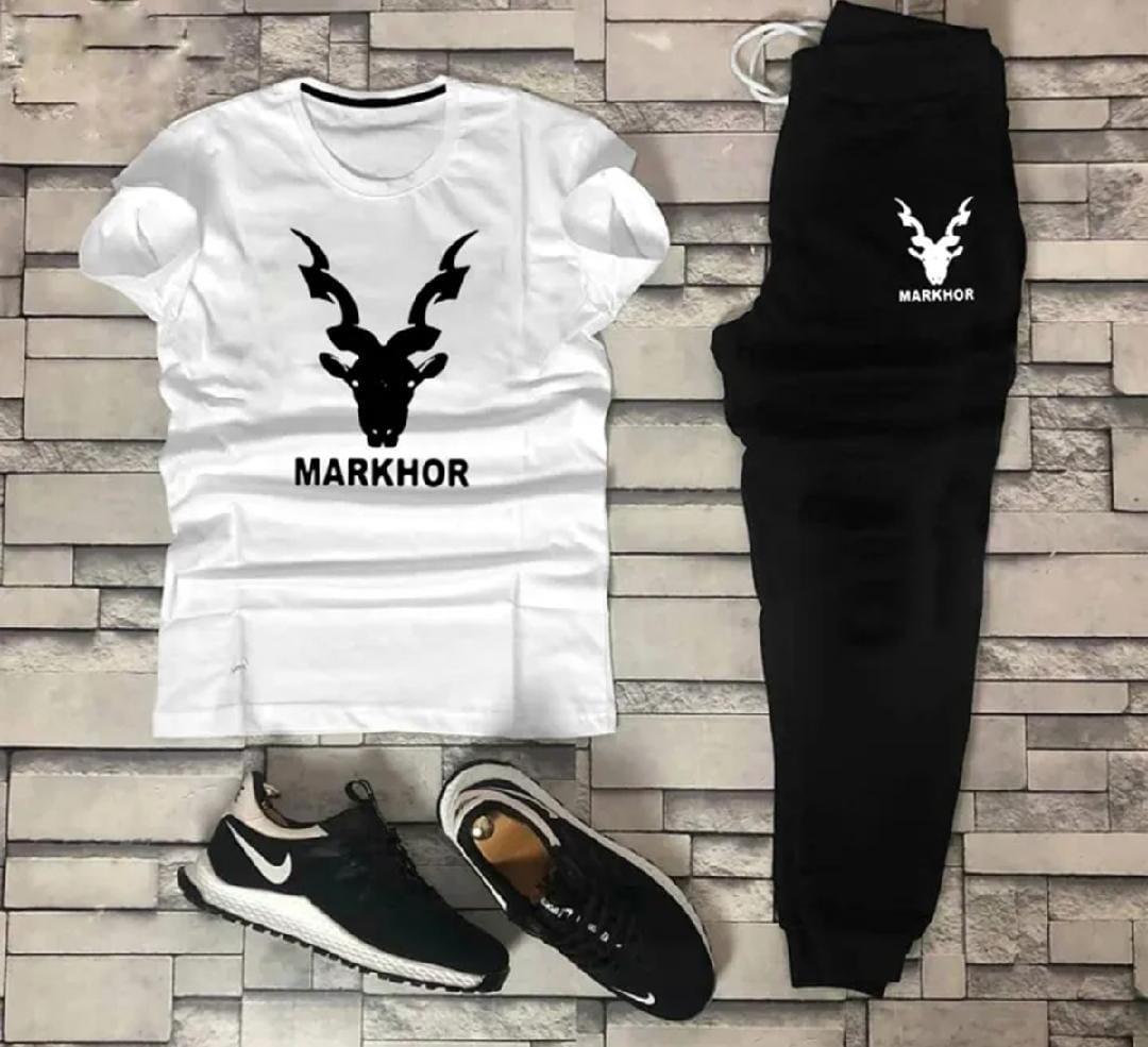 Men's Cotton Graphic Track Suit - 2 Pcs