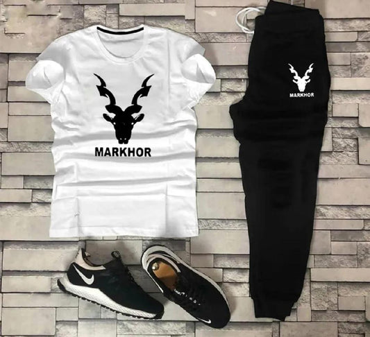 Men's Cotton Graphic Track Suit - 2 Pcs