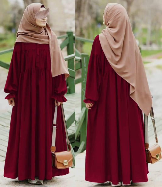 Stylish Georgette Abaya With Buttoned Collar