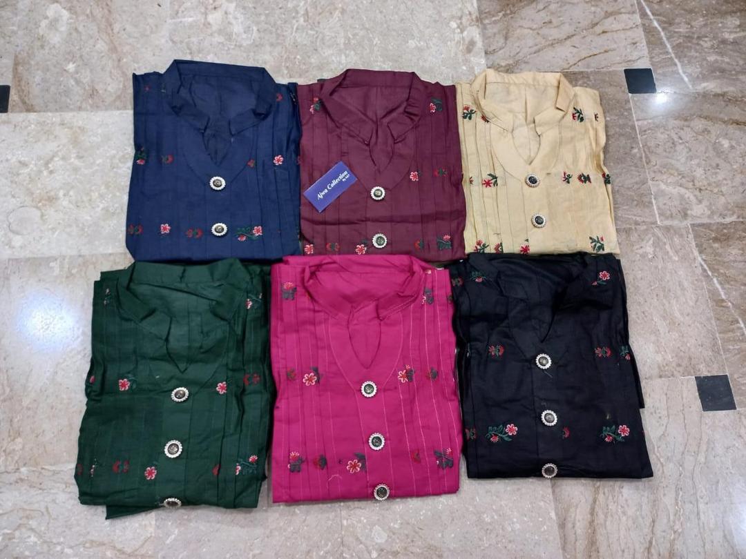 2 Pcs Women's Stitched Cotton Embroidered Shirt and Trouser