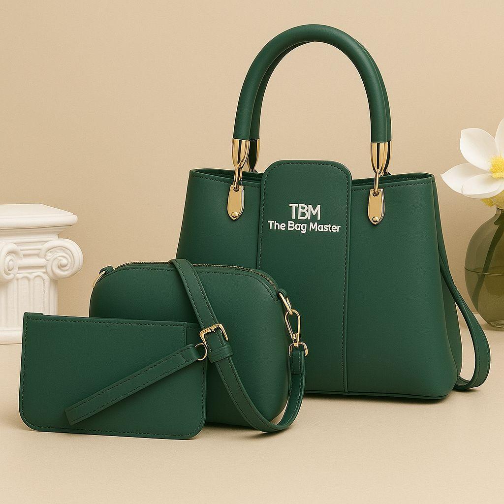 3 Pcs Women's Stylish & Versatile Hand Bag Set
