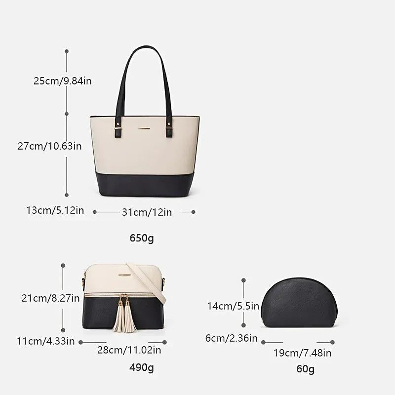 3 Pcs Women's Fancy Leather Shoulder Bag Set