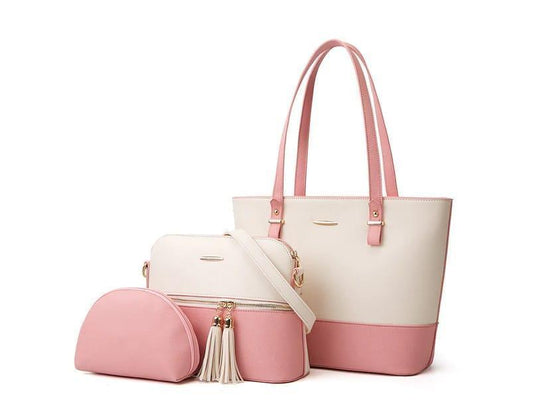 3 Pcs Women's Fancy Leather Shoulder Bag Set